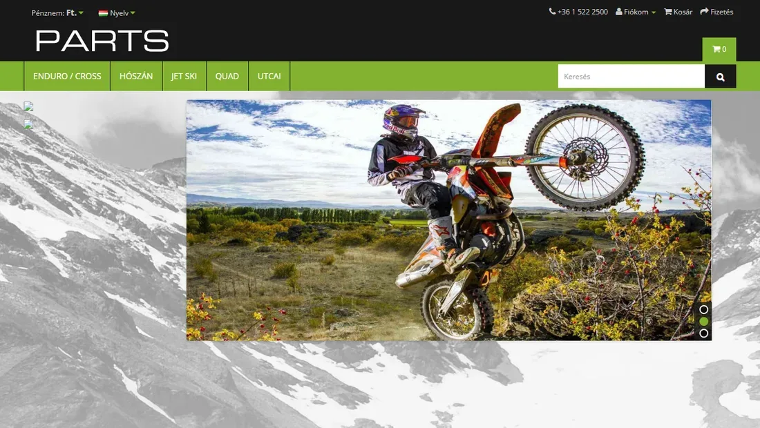 PowerParts.hu – Enduro-, cross-, motor-, hószán-, jetski- és quad-alkatrészek webshopja — OpenCart alapú, egyedi fejlesztés