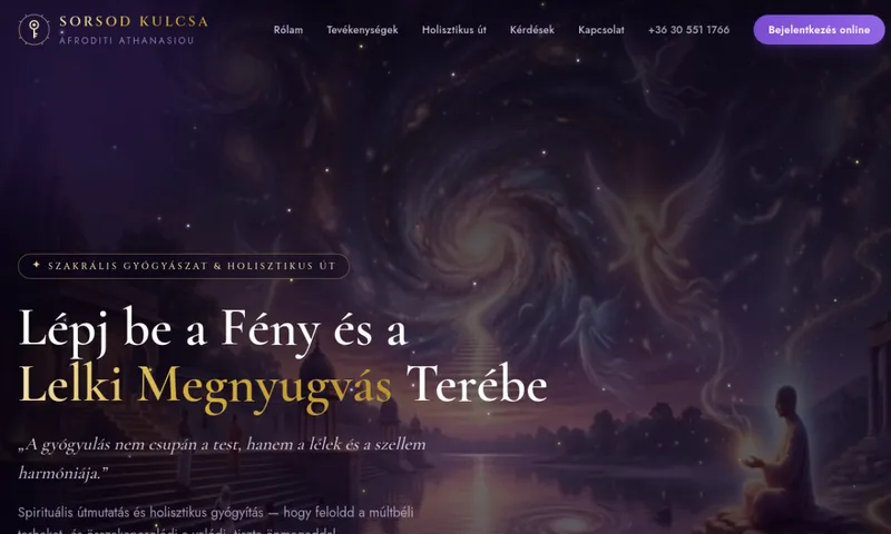 Sorsodkulcsa.hu – Spirituális és holisztikus gyógyítás — modern, reszponzív bemutatkozó weboldal
